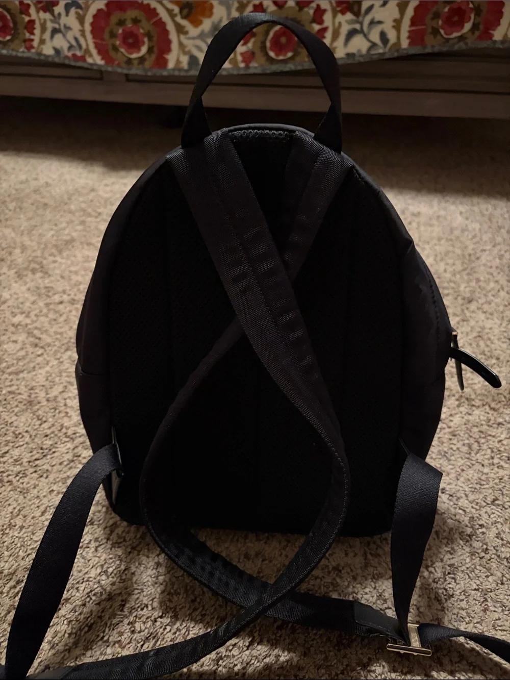 kate spade black backpack with front zip pocket